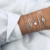 NEWBUY 23 Style Mix Turtle Heart Pearl Wave LOVE Crystal Marble Charm Bracelets for Women Boho Tassel Bracelet Femme Bijoux